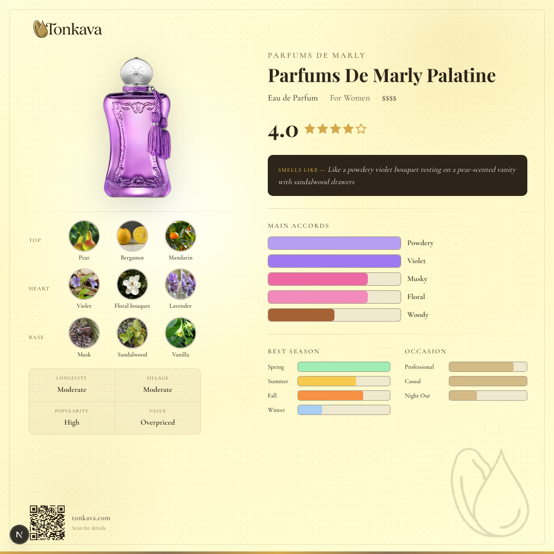 Parfums De Marly Palatine fragrance card