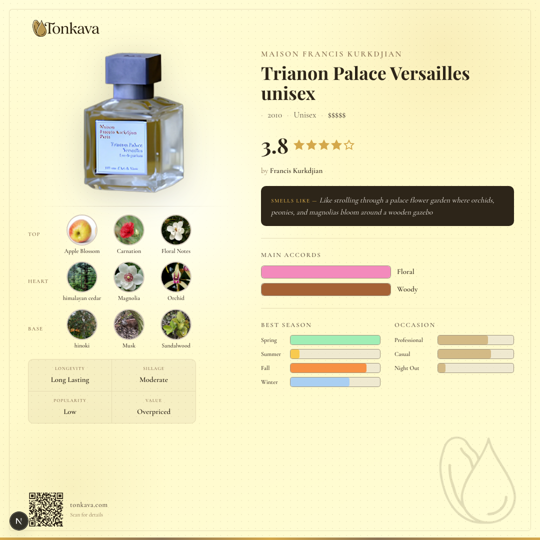 Trianon Palace Versailles fragrance card